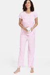 Zivame Batik Bae Knit Pyjama Set - Prism Pink — thumbnail 4